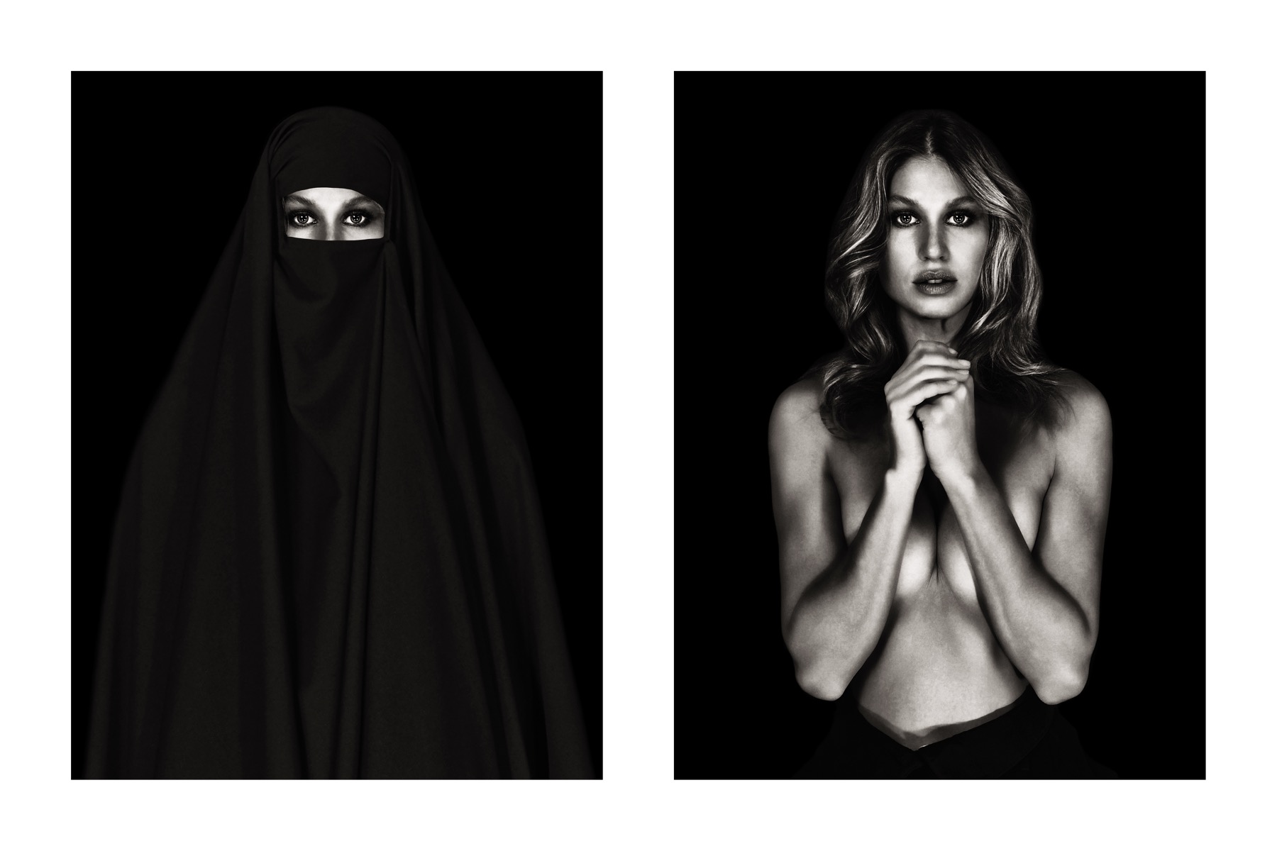 Olga in Burqa by Cécile Plaisance, lenticular photograph, presented by Art.M Luxembourg