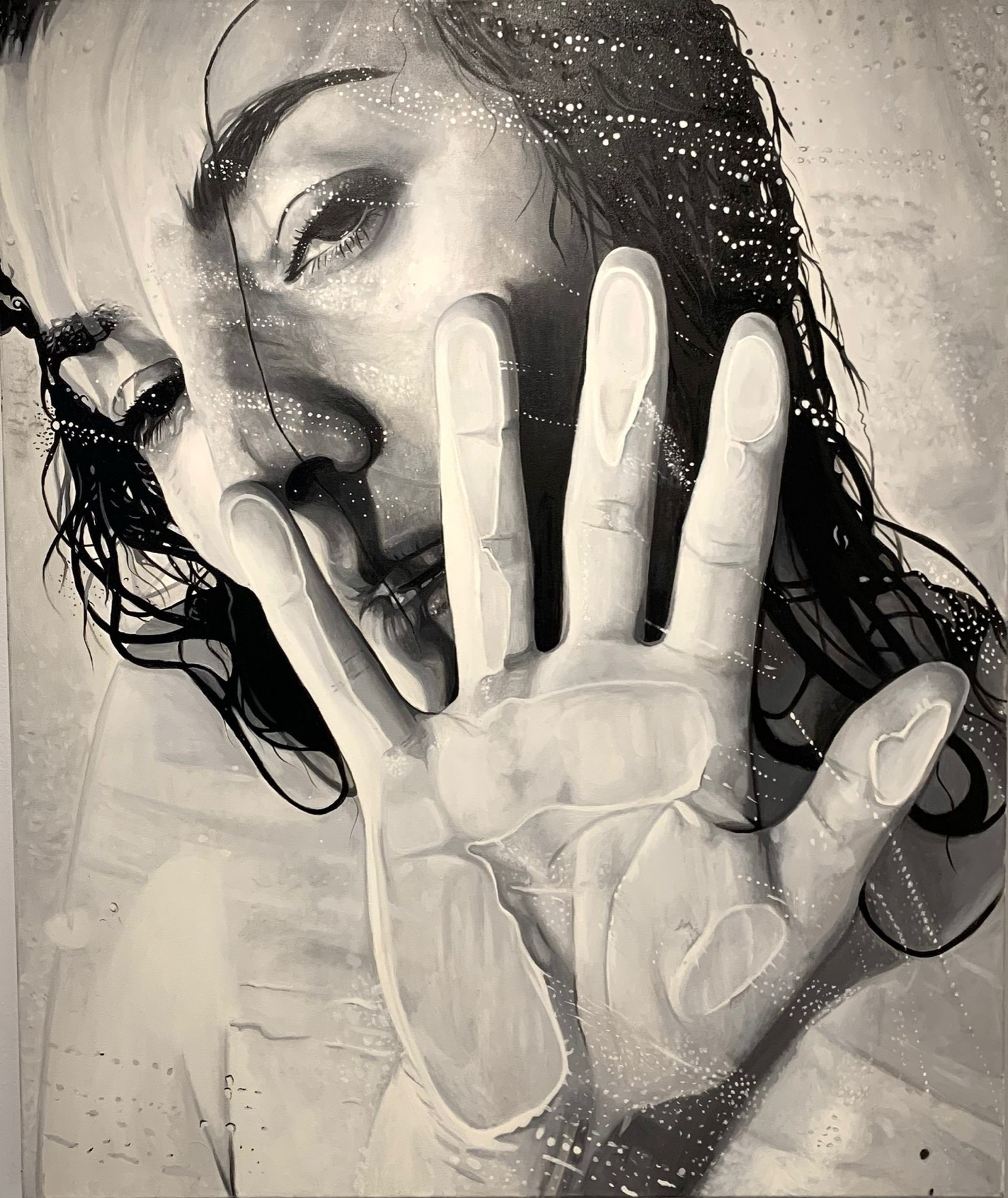 Dans tes yeux by Clément Verdiere, oil on canvas, presented by Art.M Luxembourg