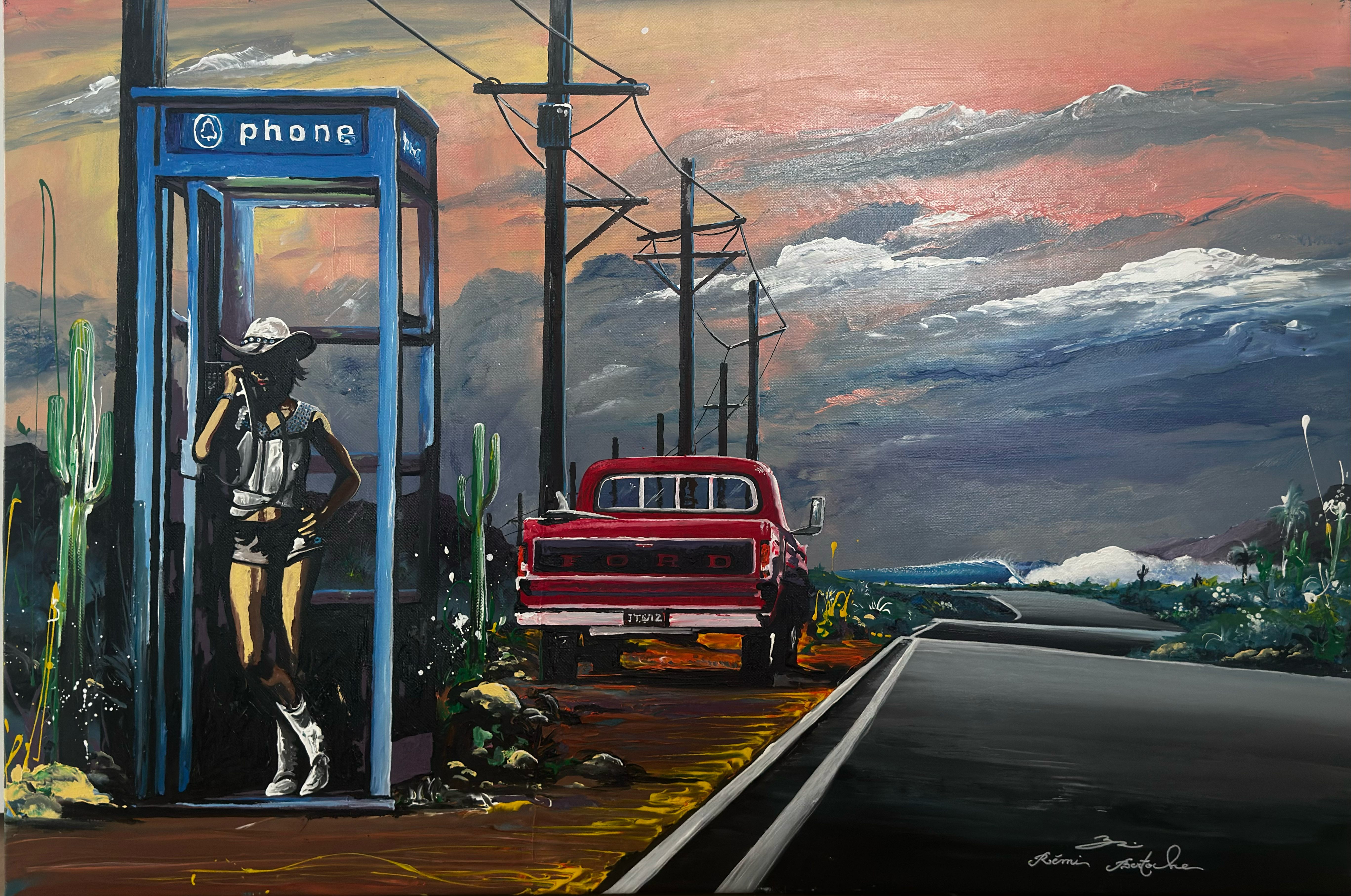 Rider Girl by Rémi Bertoche, painting, presented by Art.M Luxembourg